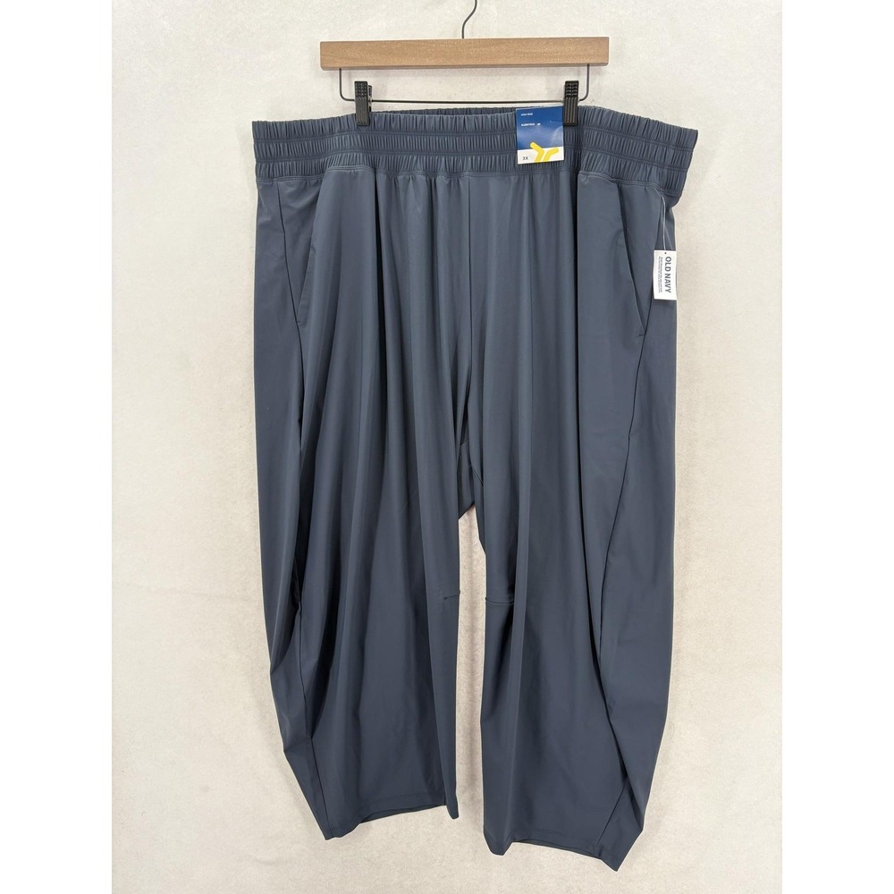 Old Navy SleekTech Go Dry High Rise Track Pants Womens 3X Blue Pull On Gym Sport